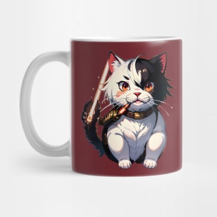 Star Cat Tshirt and Stickers Design Cute Cat Sci-Fi Characters Robot Carousel Mug